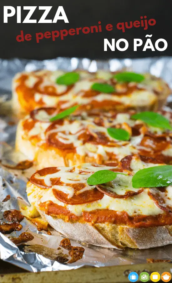 Pizza de pepperoni e queijo no pão | Malas e Panelas