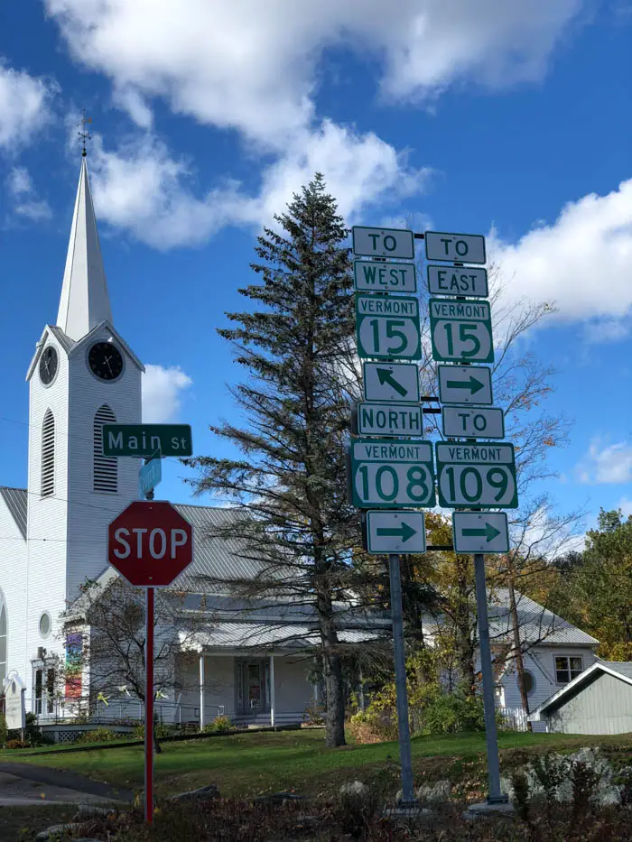 Placas de trânsito em Vermont