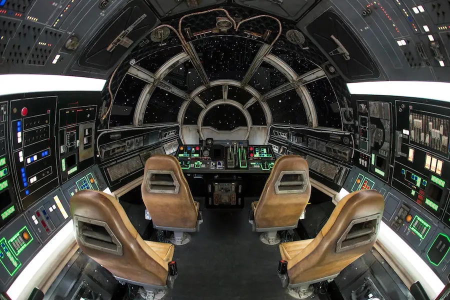 Inside Millennium Falcon: Smugglers Run at Star Wars: Galaxy’s Edge at Disneyland Park in Anaheim, California, and at Disney's Hollywood Studios in Lake Buena Vista, Florida, guests will take the controls in one of three unique and critical roles aboard the fastest ship in the galaxy. (Joshua Sudock/Disney Parks)