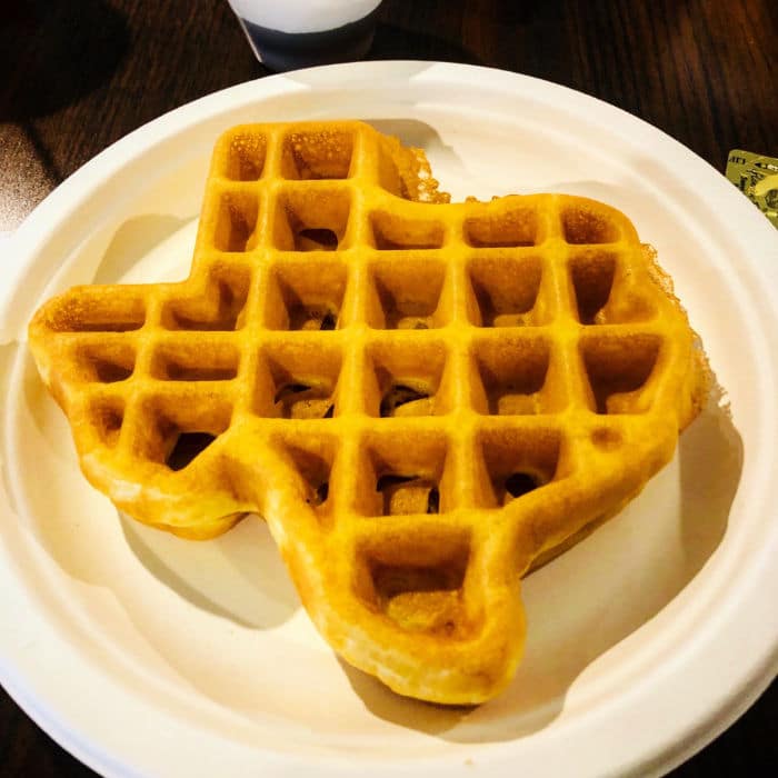 Waffle no formato do Texas