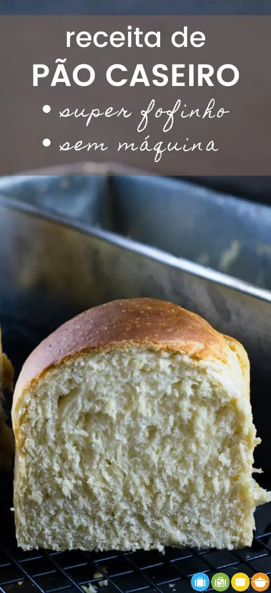Imagem de receita de pão caseiro para salvar no Pinterest